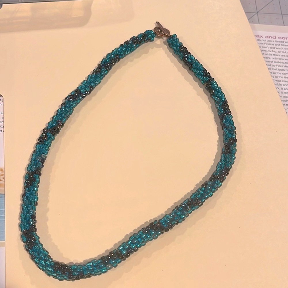 Hand-crocheted beaded necklace